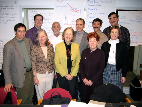 Chuck Flink, back row far left, led a 2004 strategic planning session for the reorganization of the East Coast Greenway Alliance.